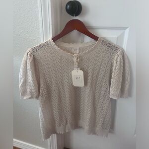NWT Gap x Doen Linen blend pointelle sweater
